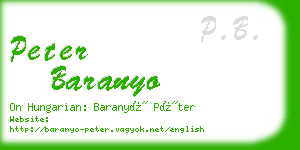 peter baranyo business card